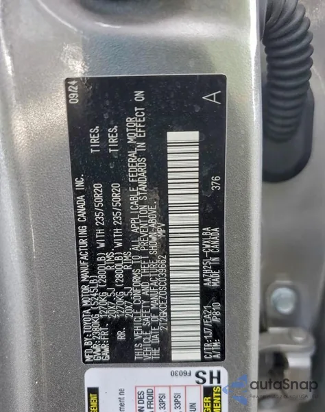 2025 Lexus Nx 350H Base z USA, uszkodzony, nr VIN 2T2GKCEZ0SC039662